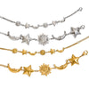 Sun Pendant Bracelet Gold Color Plated Stainless Steel Star Moon Stackable Bracelet Women's Accessories - Image 5