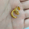 gold zircon ring earrings for women, bohemian retro geometric shape, copper ear clip, jewelry gift - Image 3