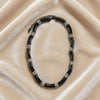 Bamboo Style Black Choker Necklace Crystal Embellished Curved Tube Collar, Versatile Jewelry for All Occasions - Image 1
