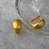 Frosted Brushed Spherical Water Droplet Hoop Earrings for Women Retro Gold Color Unique Creative Versatile Accessories - Image 1