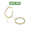 Minimalist Stainless Steel Hoop Nose Ring and Cartilage Earring 18G in Gold Silver and Black - Image 9