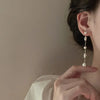 French Baroque Freshwater Pearl Dangle Earrings for Women Gold Plated Copper Long Chain Tassel Earring Bridal Jewelry - Image 2