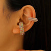 Colorful Crystal Zircon Pearl Ear Clip Earrings for Women Metal C-Shaped No Pierced Cartilage Ear Cuff Jewelry - Image 3