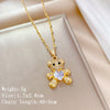 Over 30 Styles Bear Necklace Titanium Steel Zircon Micro Inlaid Copper Pendant Collarbone Chain Souvenir Gift - Image 27