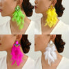 Charm Elegant Cute Feather Tassel Long Dangle Earrings For Women Design Fairy Holiday Wedding Party Jewelry Accessories - Image 3