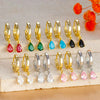 Colorful Zircon Water Drop Hoop Earring for Women Simple Geometry Stainless Steel Huggie Earring Piercing Jewelry - Image 2