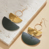 Stacked Half-moon Leather Pendant Earrings for Women Vintage Personality Creative Geometric Jewelry Party Gift - Image 5