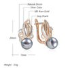 Zircon Flower Gray Pearl Drop Earrings for Women Rose Gold Silver Color Mix Boho Ethnic Wedding Jewelry - Image 2