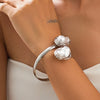 French Style Baroque Imitation Pearl Torque Necklace Bangle Ring Set For Women Punk Gold Silver Color Clavicle Jewelry Set - Image 9