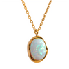 Stylish Processed Opal Stone Minimalist Small Chic Pendant Necklace Gold Plated Jewelry for Women Gift - Image 8