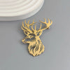 design hollow sika deer gold-plated stainless steel brooch, and pin, suit accessories - Image 3