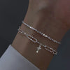 2pcs Silver Four-leaf Flower Necklace Bracelet Set for Women Adjustable Link Chain Necklace Set Jewelry Gift - Image 15