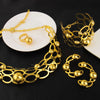 Indian Color Necklace Earrings Bracelet Ring Set Elegant Hollowed-out Gold Bead Bridal Wedding Jewelry Sets Party Gift - Image 2