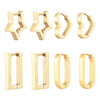 Stainless Steel Hoop Earrings For Women Men Heart Star Oval Rectangle Round Triangle Gold Color Punk Hip Hop Jewelry - Image 1