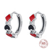 Silver Elegant Sparkling Lucky Clover Hoops Earring For Women Jewelry Simple Colorful Flower Love Gift - Image 39
