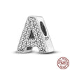 26 A-Z Alphabet Beads Silver Love Letter Charm Fit Bangle Charms Bracelet CZ Zircon Bead Jewelry - Image 31
