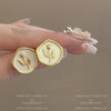 Elegant French Vintage Enamel Dripping Oil Plant Irregular Lavender Ear Studs Earrings for Women Flowers Earring - Image 18