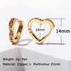 Elegant Heart Rainbow Zirconia Hoop Earrings for Women Multicolored CZ Stones Earrings Party Jewelry Gifts - Image 6