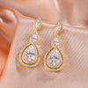 Brilliant White Cubic Zirconia Dangle Earrings for Women Water Drop Earring Evening Party Bridal Wedding Jewelry - Image 5