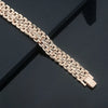 Women Girls Rose Gold Color Carving Wide Bracelets Toggle Lock Jewelry(No Box) - Image 2
