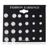 Korean Women Earrings 12 Pair/Set Beige White Pearl Simple Earrings Wedding Jewelry For Gift Valentine's Day gift - Image 2