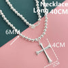 Silver Necklace Width 4mm/6MM Buddha Bead Chain Cross Pendant Chain for Women Men Jewelry - Image 7