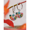 Y2K Colorful Enamel Stainless Steel Fan Geometric Bohemian Rainbow Drop Hoop Earrings Women Charm Jewelry - Image 2