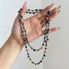Bohemian Double-Layer Beaded Necklace with Irregular Stone Beads and Long Sweater Chain - Image 29