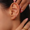 Clear Stone Pave Huggie Hoop Earrings in Stainless Steel - Image 24