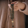 108 Green Sandalwood Wooden Beads Bracelets 6 8mm Women Men Elastic Beaded Long Necklace Buddhist Prayer Yoga Jewelry Gift - Image 4