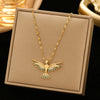 Yupsk Stainless Steel Cubic Zirconia Phoenix Pendant Necklace for Women Buling Crystal Unisex Jewelry Gift - Image 1