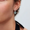 Silver Elegant Sparkling Lucky Clover Hoops Earring For Women Jewelry Simple Colorful Flower Love Gift - Image 2