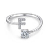 Silver Initial Rings for Women Girls, Adjustable Initial Rings Cubic Zirconia Stackable Alphabet Letter Rings Gift - Image 10