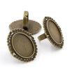 18x25mm 5pcs Antique Silver Bronze Plated Mixed Styles Oval Adjustable Ring Settings Blank/Base - Image 25