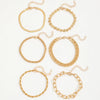 6Pcs Simple Punk Chunky Chain Bracelet Set Metal Link Chain Combo, Ensemble With Rope, Snake,Twisted Designs Bracelet Jewelry - Image 6