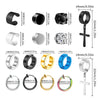 1/16 Pairs Magnetic Stud Earrings Men Stainless Steel Non-Piercing Cross Dangle Hoop Earrings Unisex CZ Magnet Clip on Earring - Image 6