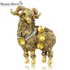 Classic Rhinestone Sheep Brooches for Women Unisex Zodiac Animal Pins Casual Party Jewelry Accessories Gifts - Image 1