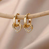 Stainless Steel Heart Earrings For Women Gold Color Zircon Love Heart Drop Earring Wedding Aesthetic Jewelry Gift - Image 5