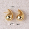 Exaggerated Metal Glossy Waterdrop Dangle Earrings for Women Lightweight Hollow Thick Teardrop Chunky Hoops Jewelry - Image 12
