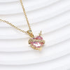 Pink Zircon Heart Necklace For Women Gothic Sword Go Through Love Choker Elegant Crystal Flower Necklaces Y2k Jewelry - Image 3