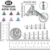 Titanium Triangle Shape Inlay Ear Helix Cartilage Conch Tragus Piercing CZ 16G Earring Hoops Septum Nose Ring Body Jewelry - Image 2