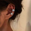 Elegant Shiny Synthetic Zirconia Hoop Earrings Adjustable Non Piercing Ear Clips for Women Daily Wear Party Banquet Jewelry Gift - Image 1
