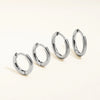 1 Pair Titanium Classic Hinged Huggie Hoops Minimalist 18G Platinum Plated Lightweight Earlobe Earrings - Image 2