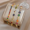 Summer Colorful Rhinestone Inlaid Bangle Rose Oval Shape Versatile Plated Gold Design Women's Bracelets Gifts - Image 5