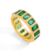 Stackable Water Drop Cubic Zirconia Ring in Gold-Tone Stainless Steel - Image 13