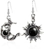 Boho Sun Moon Drop Earrings Round Crystal Bohemia Women Earring Asymmetrical Antiqued Female Boho Jewelry Gift - Image 8