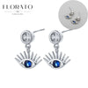 Silver Ear Needle Geometric/heart-shaped Royal Blue Zircon Pendant Silver Earrings Niche Jewelry Gifts - Image 31