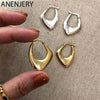 Silver Color Geometric Hoop Earrings for Women Men Irregular Earrings Daily Jewelry - Image 1