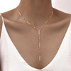 Beaded Long Chain Y Shape Necklace For Women, Minimalist Drop Bar Pendant Choker Necklaces, Clavicle Chain Jewelry - Image 7