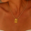 and Simple Colored Heart Tarot Card Pendant Necklace, Women's Collarbone Chain, Gold-Plated and Color Preserving - Image 4